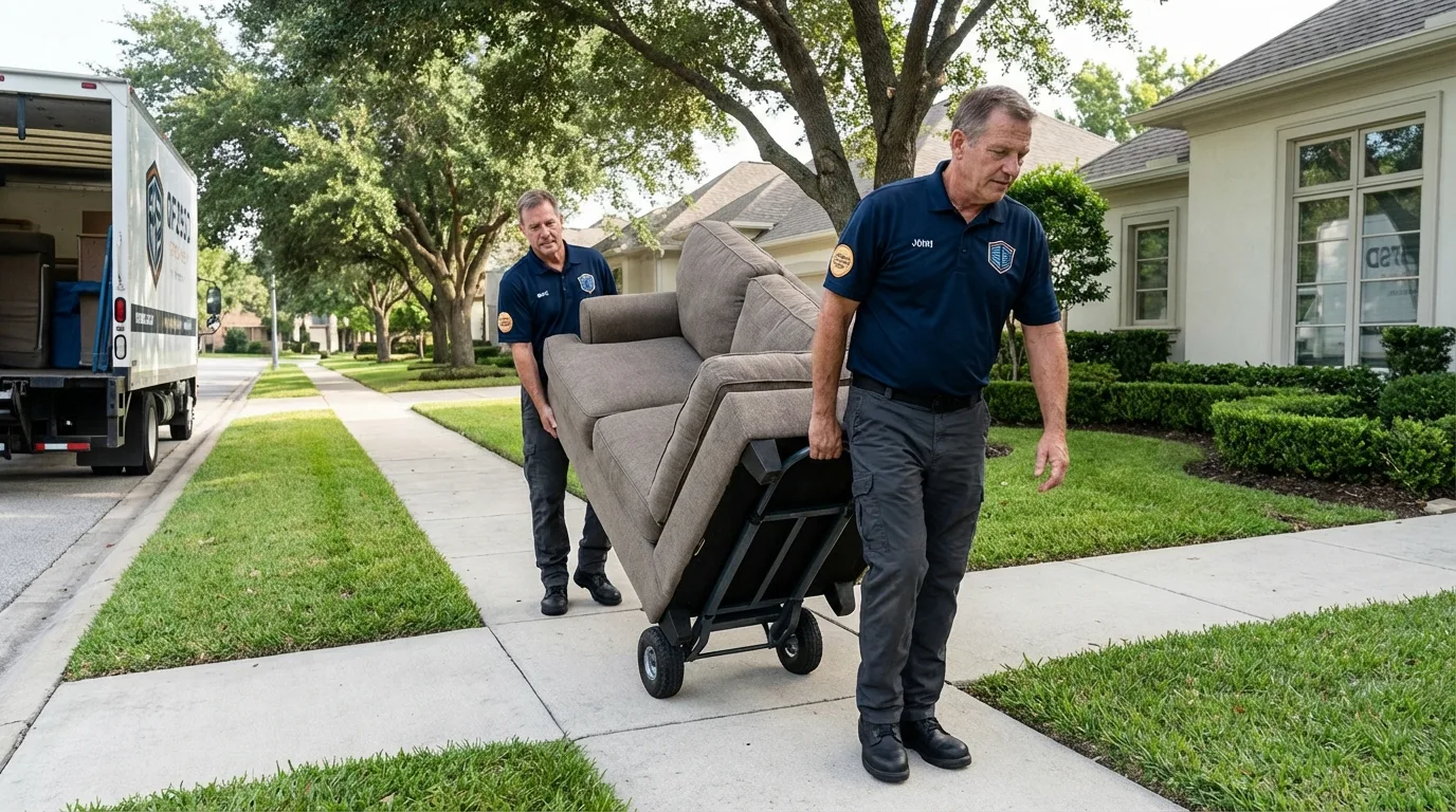 Local residential moving crew loading furniture in Ontario, OR